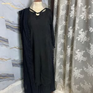 Black Embroidered Viscose