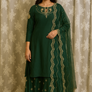 Emerald Luxury Hand-Embellished Dress