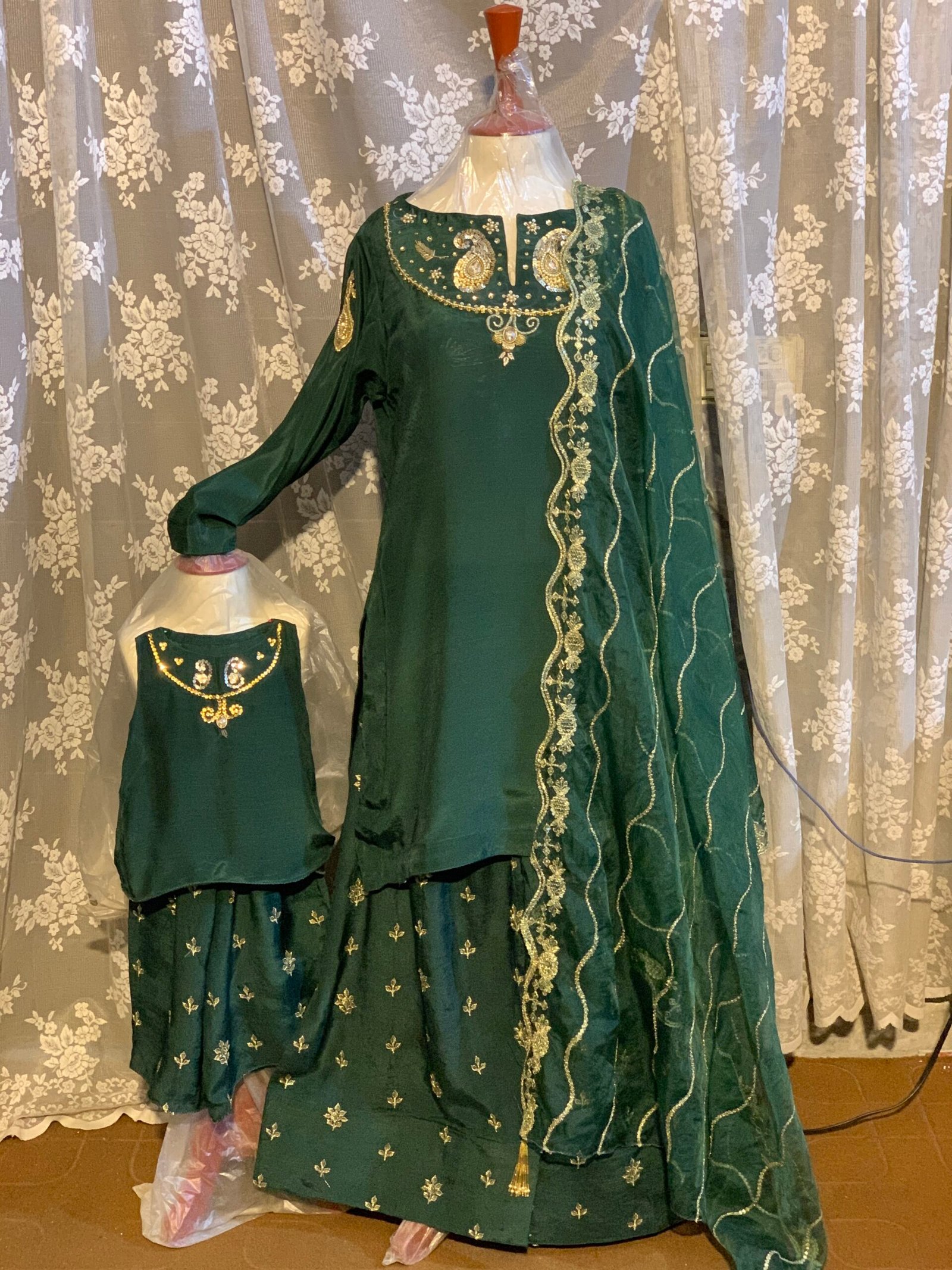 Emerald Luxury Hand-Embellished Dress - Image 3