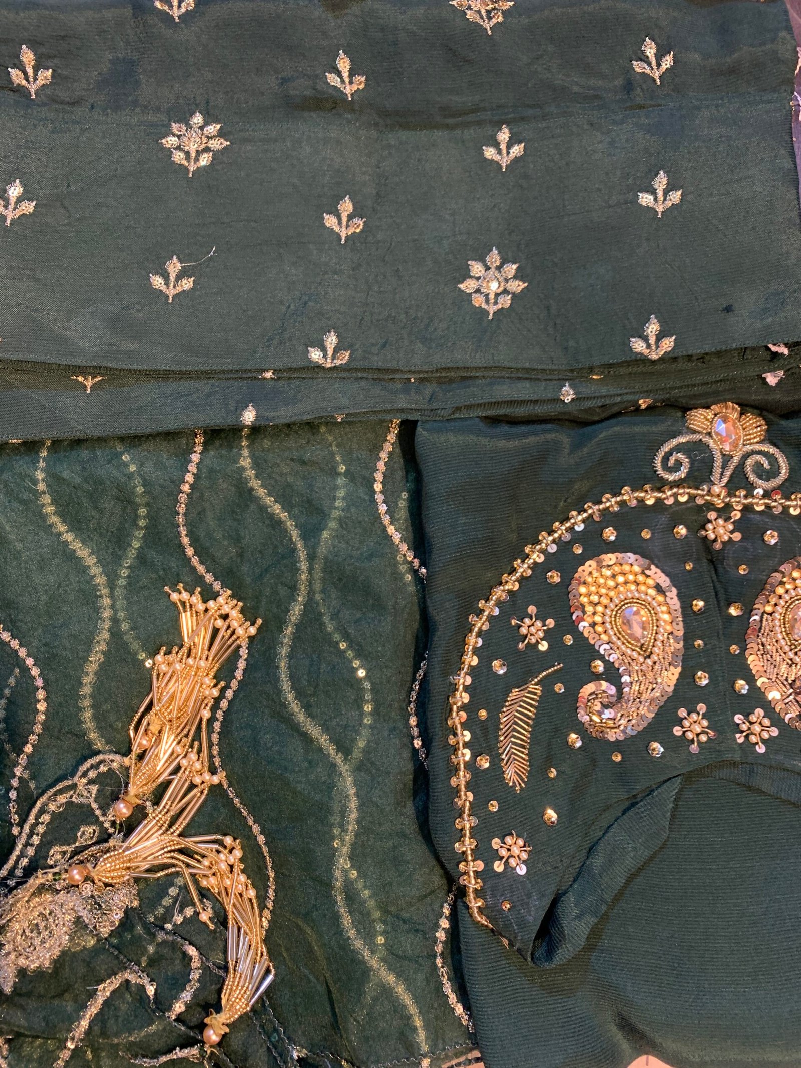 Emerald Luxury Hand-Embellished Dress - Image 4