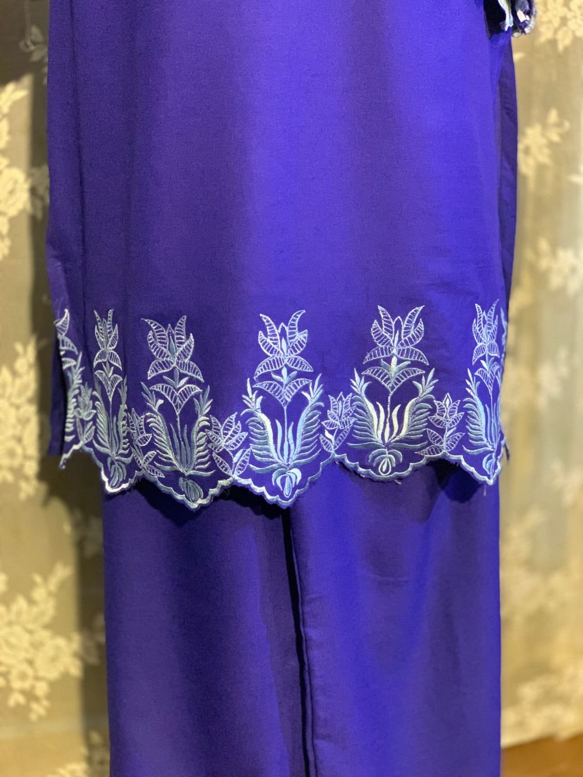 Royal Blue Embroidered Casual Set - Image 3