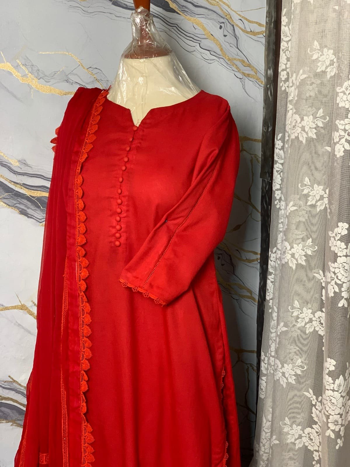 Red Elegant Casual Set - Image 2