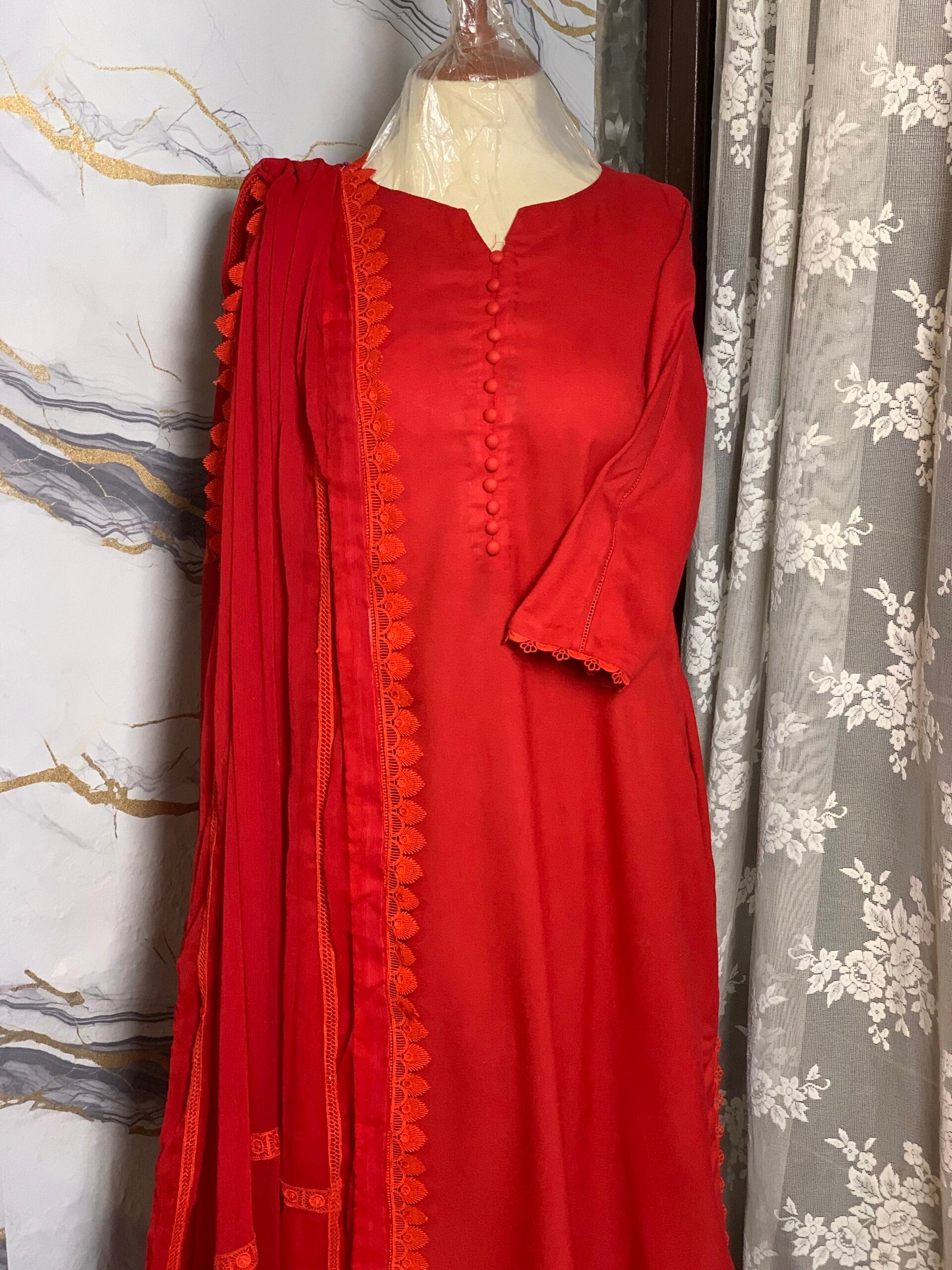 Red Elegant Casual Set - Image 5