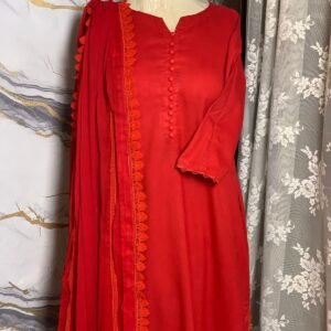 Red Elegant Casual Set