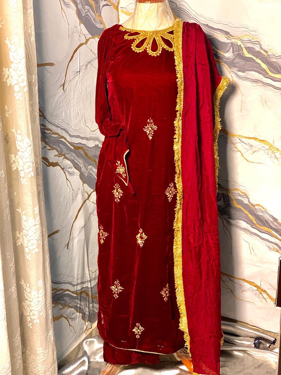 Premium Velvet Long Shirt Set - Image 4