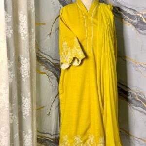 Saffron Glow – Embroidered Premium Khaddar Set